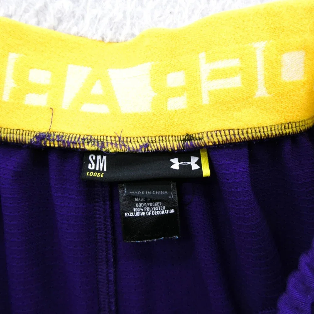 Under Armour Shorts Small Loose Mens Purple‎ Athletic Basketball Gym Vtg Lakers
